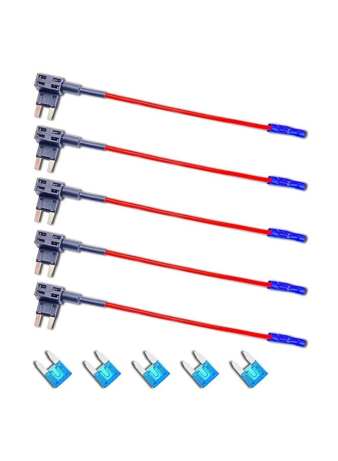 حزمة-5 صندوق صغير فيوز ، حامل فيوز شفرة ، إكسسوارات استبدال السيارات العالمية ، لمعظم السيارات والشاحنات والشاحنات (أسود) - Image 1